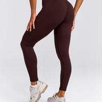 EnhanceLift™ Seamless Leggings with Grey Logo | Plum Brown