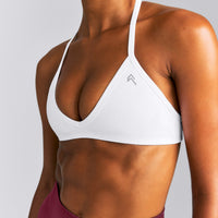 EnhanceLift™ Seamless Minimal Halter Neck Bralette New Branding | White