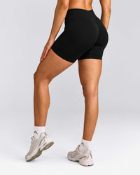 EnhanceLift™ Seamless Shorts with Grey Logo | Black