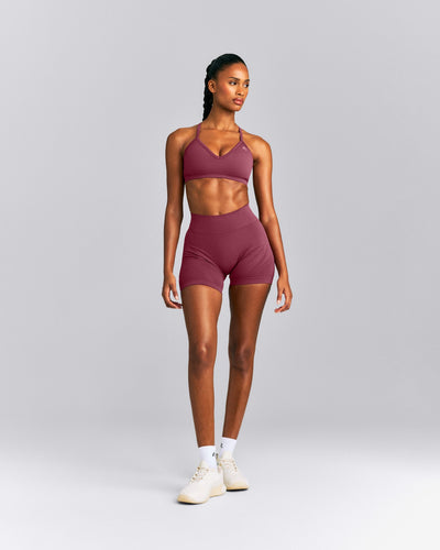 EnhanceLift™ Seamless Strappy Sports Bra New Branding | Burnt Maroon Red