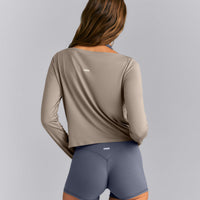 FormeSoft™ Relaxed Slash Neck Long Sleeve Top | Washed Minky