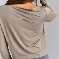 FormeSoft™ Relaxed Slash Neck Long Sleeve Top | Washed Minky