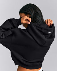 Foundations All Season Cropped Zip Up Hoodie | Black