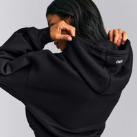 Foundations All Season Cropped Zip Up Hoodie | Black