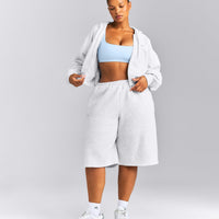 Foundations All Season Cropped Zip Up Hoodie New Branding | Gray Marl