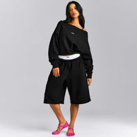 Foundations All Season Crossover Boat Neck Sweatshirt New Branding | Black