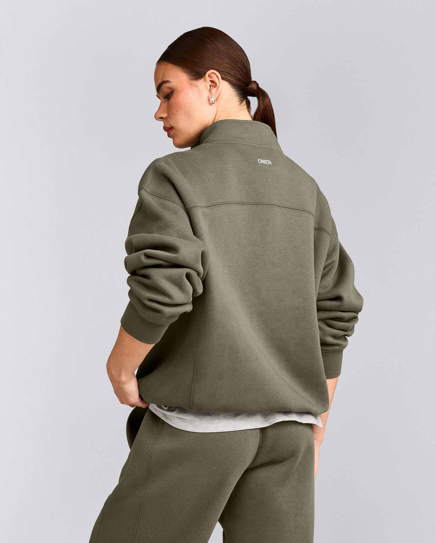 Foundations Cosy 1/4 Zip Sweatshirt | Alpine Green