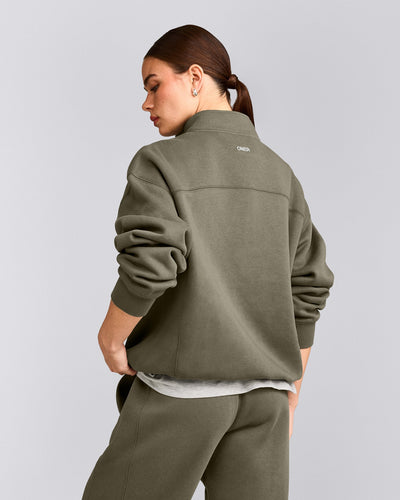Foundations Cosy 1/4 Zip Sweatshirt | Alpine Green