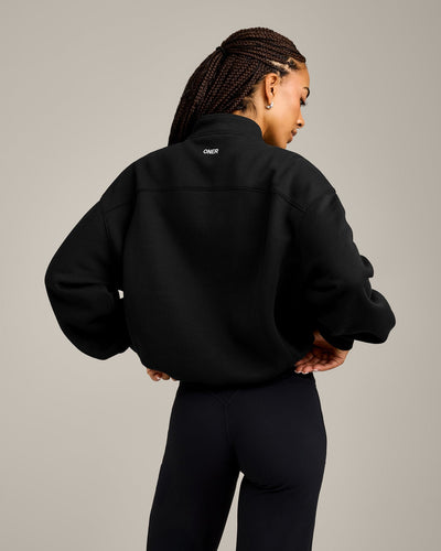 Foundations Cosy 1/4 Zip Sweatshirt | Black