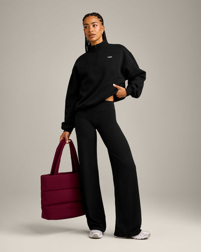 Foundations Cosy 1/4 Zip Sweatshirt | Black