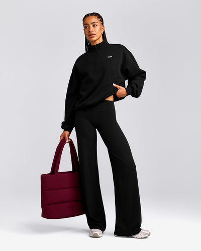 Foundations Cosy 1/4 Zip Sweatshirt | Black