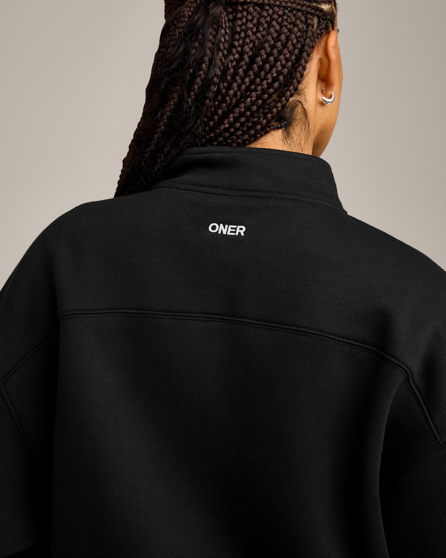 Foundations Cosy 1/4 Zip Sweatshirt | Black