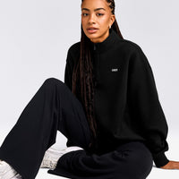Foundations Cosy 1/4 Zip Sweatshirt | Black