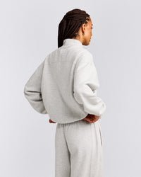 Foundations Cosy 1/4 Zip Sweatshirt | Light Grey Marl