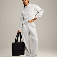 Foundations Cosy 1/4 Zip Sweatshirt | Light Grey Marl