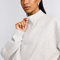Foundations Cosy 1/4 Zip Sweatshirt | Light Grey Marl