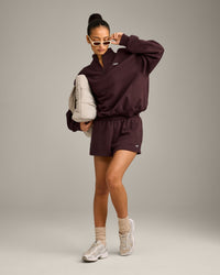 Foundations Cosy 1/4 Zip Sweatshirt | Plum Brown