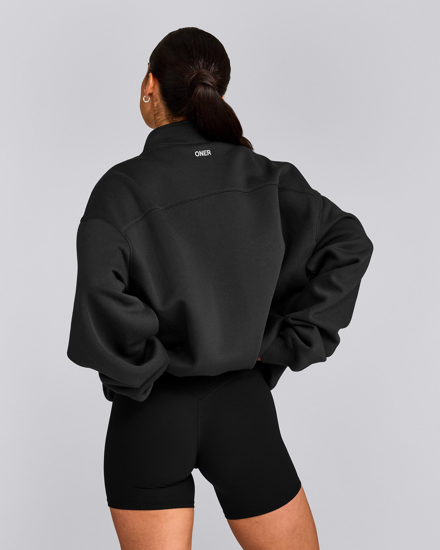Foundations Cosy 1/4 Zip Sweatshirt | Soft Black