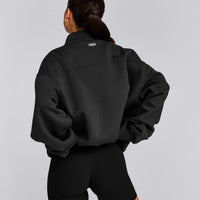 Foundations Cosy 1/4 Zip Sweatshirt | Soft Black