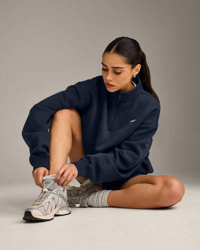 Foundations Cosy 1/4 Zip Sweatshirt | True Blue