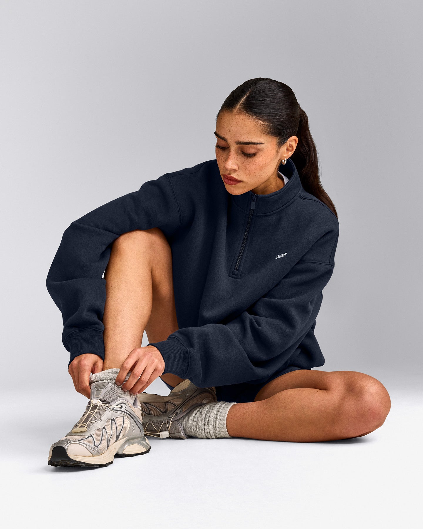 Foundations Cosy 1/4 Zip Sweatshirt | True Blue