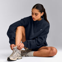 Foundations Cosy 1/4 Zip Sweatshirt | True Blue