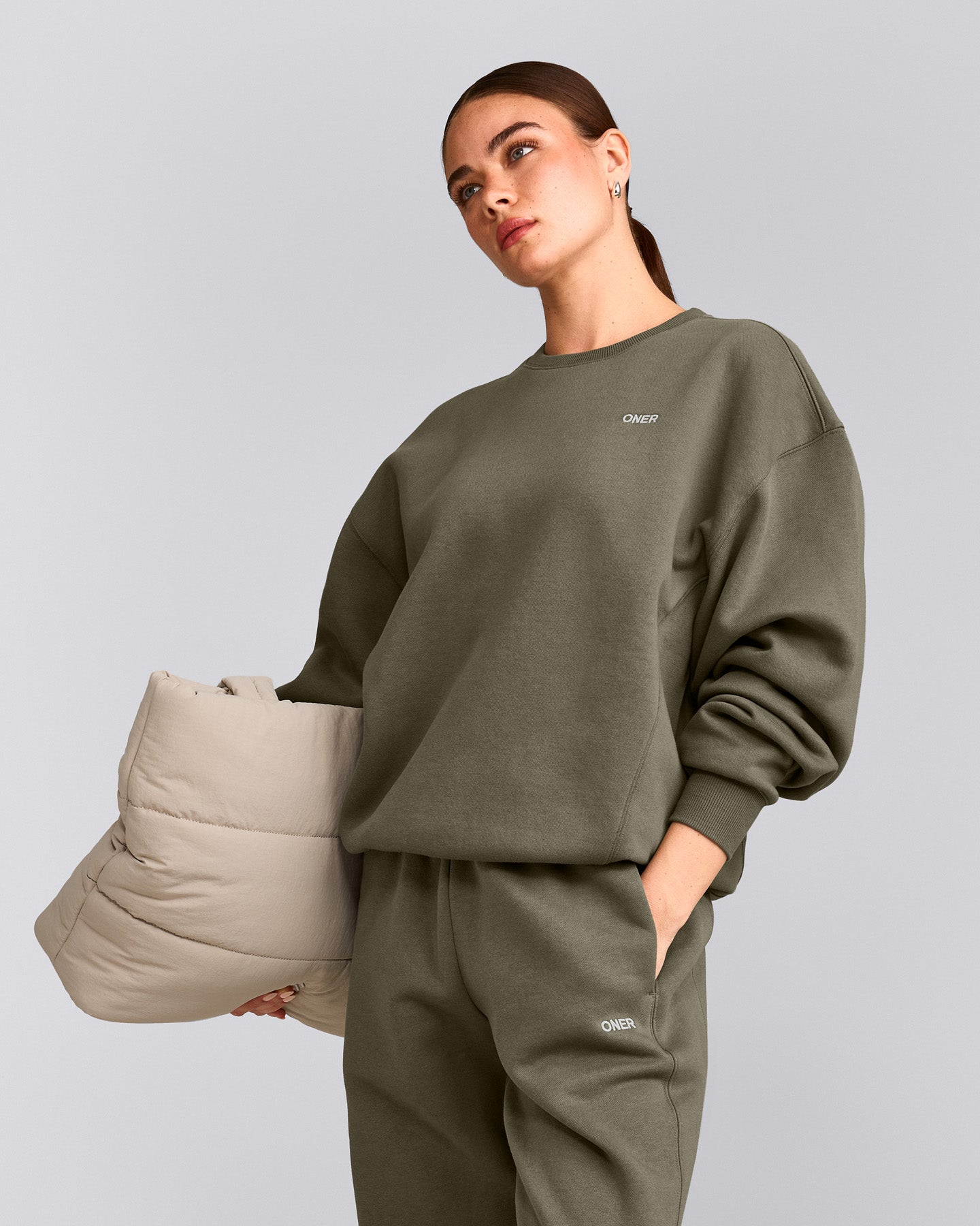 Foundations Cosy Crew Neck Sweatshirt | Alpine Green