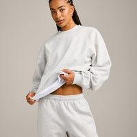 Foundations Cosy Crew Neck Sweatshirt | Light Grey Marl