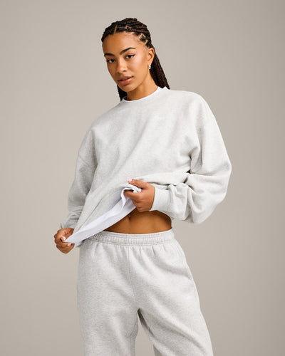 Foundations Cosy Crew Neck Sweatshirt | Light Grey Marl