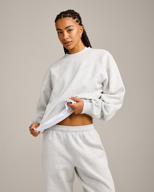 Foundations Cosy Crew Neck Sweatshirt | Light Grey Marl