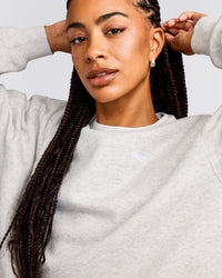 Foundations Cosy Crew Neck Sweatshirt | Light Grey Marl