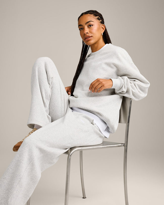 Foundations Cosy Crew Neck Sweatshirt | Light Grey Marl