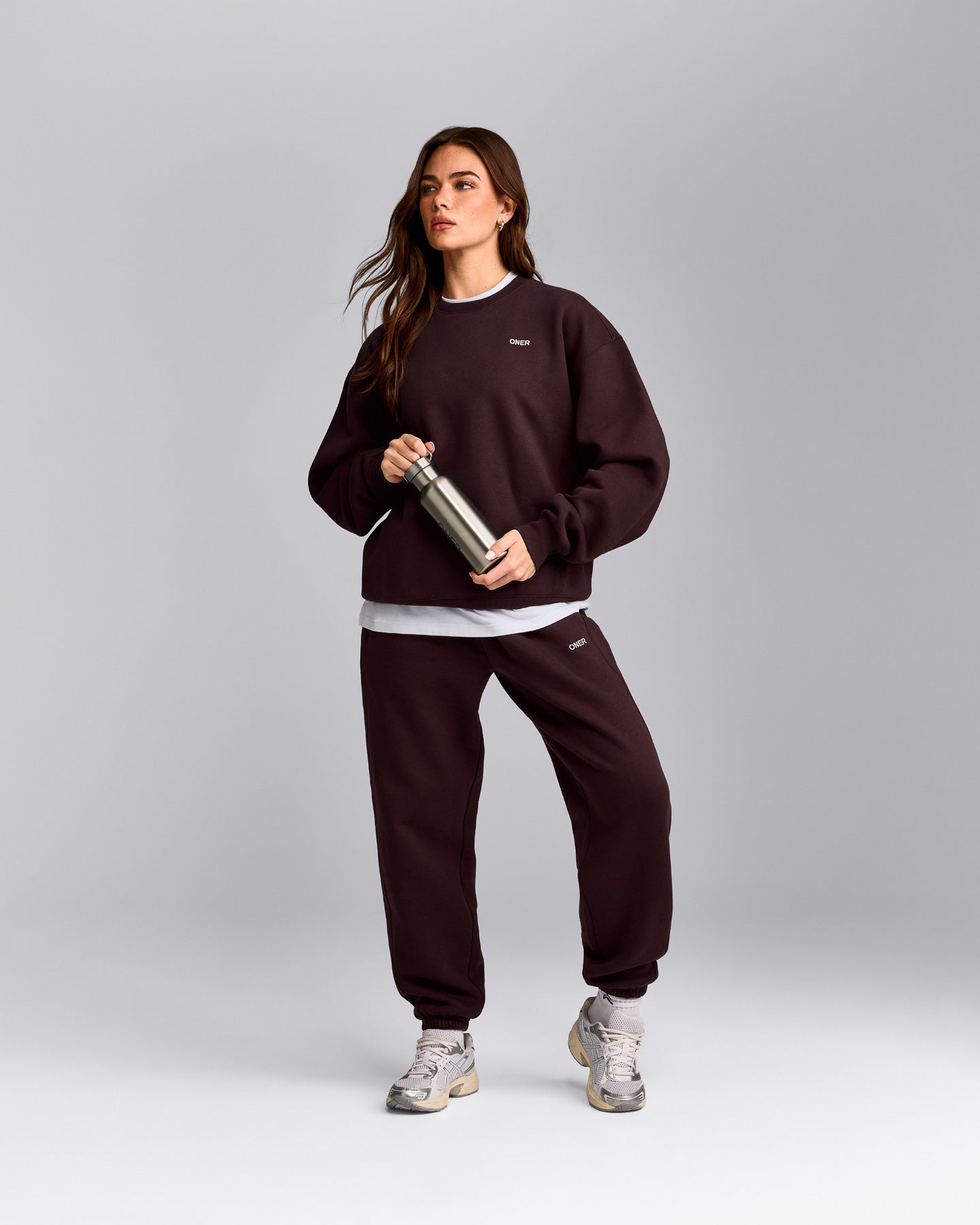 Foundations Cosy Crew Neck Sweatshirt | Plum Brown