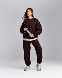 Foundations Cosy Crew Neck Sweatshirt | Plum Brown