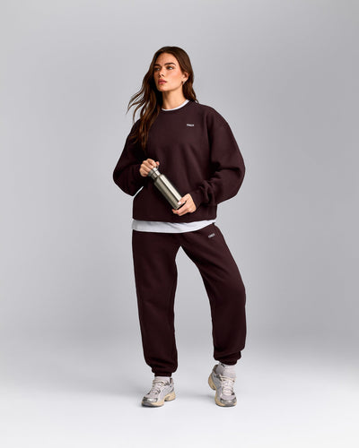 Foundations Cosy Crew Neck Sweatshirt | Plum Brown