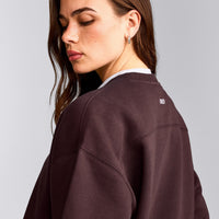Foundations Cosy Crew Neck Sweatshirt | Plum Brown