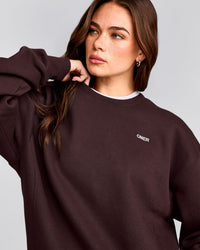 Foundations Cosy Crew Neck Sweatshirt | Plum Brown