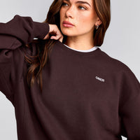 Foundations Cosy Crew Neck Sweatshirt | Plum Brown