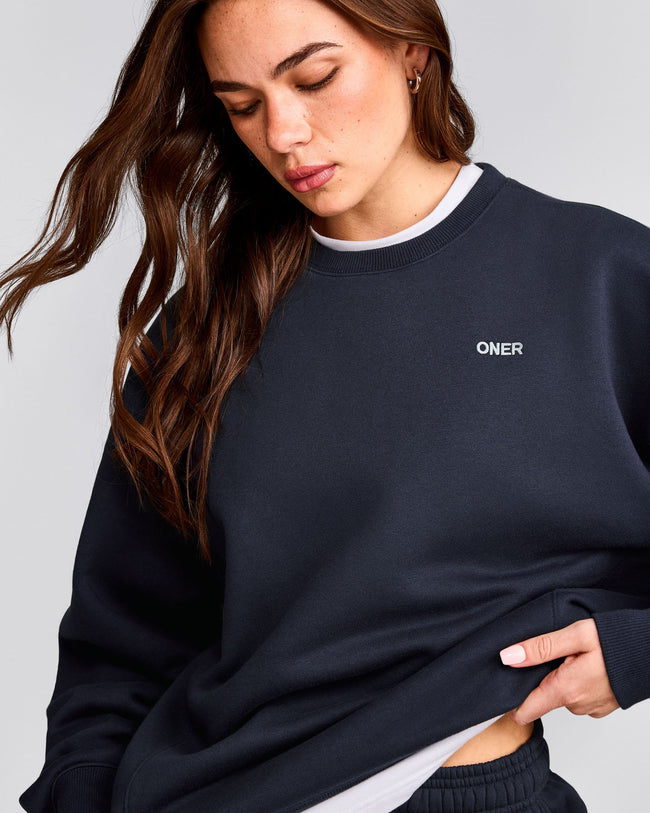 Foundations Cosy Crew Neck Sweatshirt | True Blue