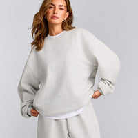 Foundations Cosy Oversized Sweatshirt | Light Grey Marl