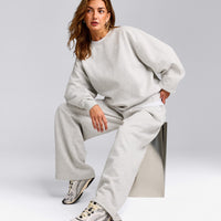 Foundations Cosy Oversized Sweatshirt | Light Grey Marl