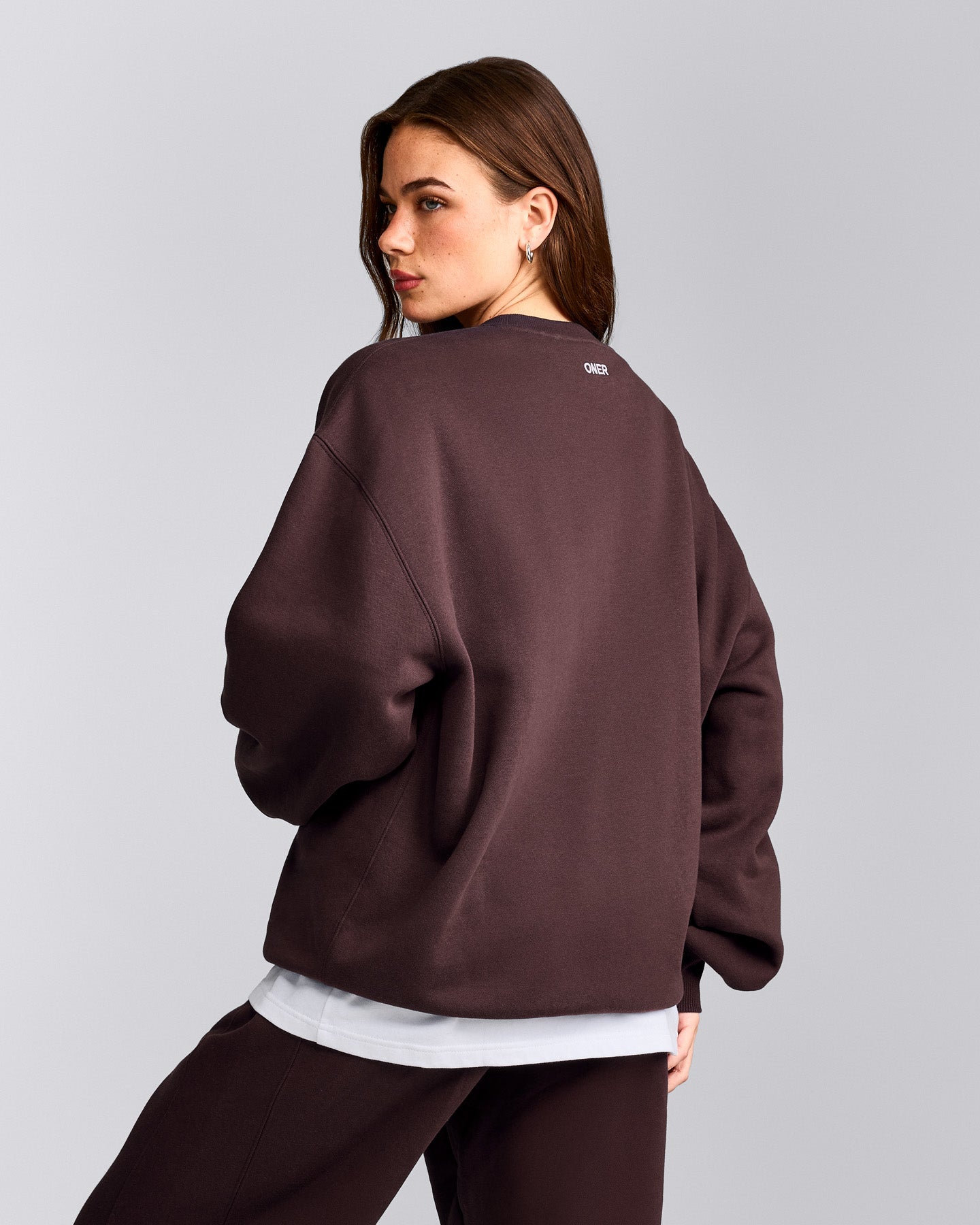 Foundations Cosy Oversized Sweatshirt | Plum Brown