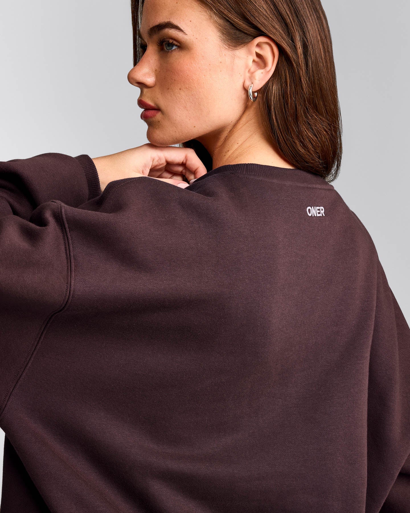 Foundations Cosy Oversized Sweatshirt | Plum Brown