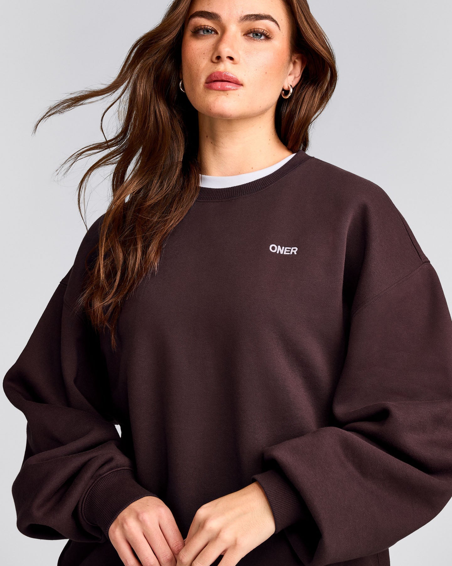 Foundations Cosy Oversized Sweatshirt | Plum Brown