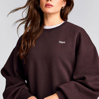Foundations Cosy Oversized Sweatshirt | Plum Brown