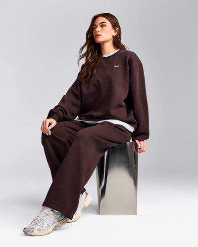 Foundations Cosy Oversized Sweatshirt | Plum Brown