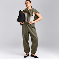 Foundations Cosy Oversized Joggers | Alpine Green