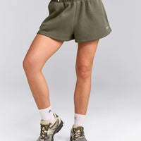 Foundations Cosy Oversized Shorts | Alpine Green