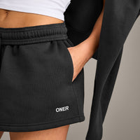 Foundations Cosy Oversized Shorts | Soft Black