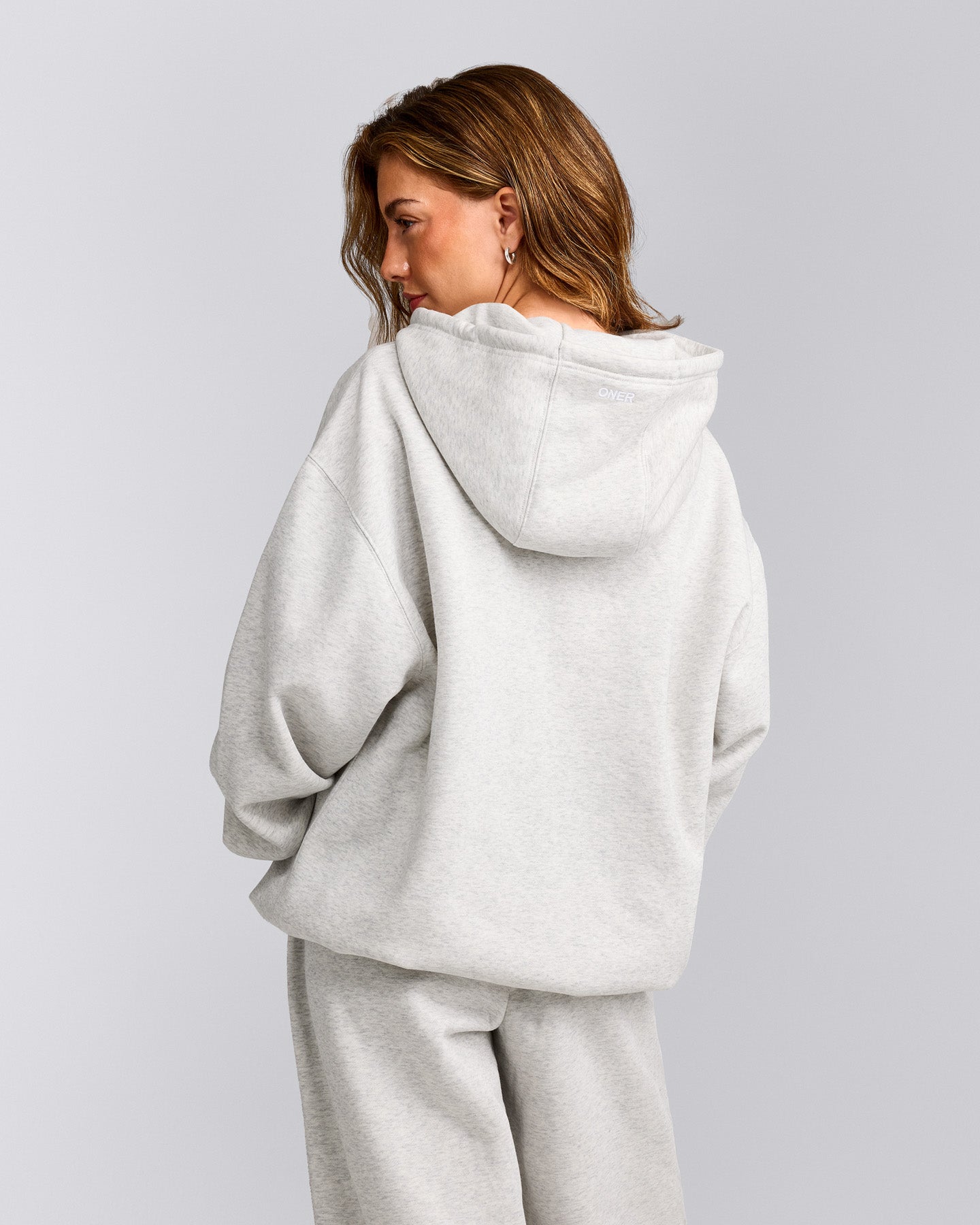 Foundations Cosy Oversized Hoodie | Light Grey Marl